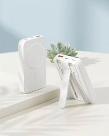 Magnetic Power Bank with Built-in Cable and Fold-Out Stand